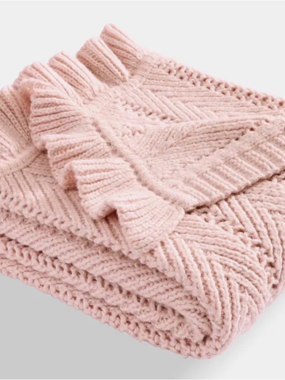 Pottery Barn Teen Pink Herringbone Throw 50in. x 60in.